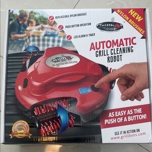 Red Automatic Grill Cleaning Robot